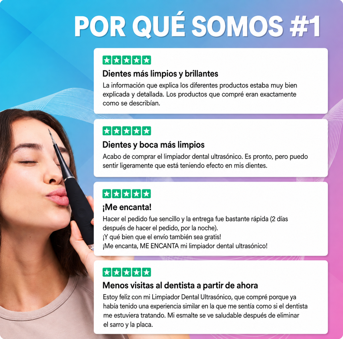 Limpiador ultrasónico de dientes