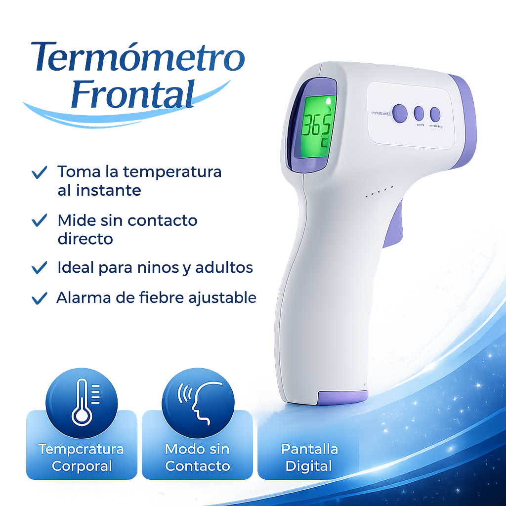 Control Total de Salud™ Monitor de Presión Arterial + Termómetro Frontal + Oxímetro de Pulso-